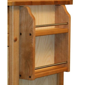 Natural Wood Kitchen Cart with Towel Rack 51527 - Kitchen Furniture Company