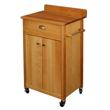 Load image into Gallery viewer, Butcher Block Cart with Backsplash Butcher Block Top 51531 - Kitchen Furniture Company