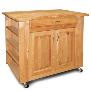 Kitchen Island Deep Storage WorkCenter w/ Contoured Top 64026 - Kitchen Furniture Company