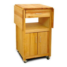 Load image into Gallery viewer, Solid Drop Leaf Cabinet Cart with Storage and Locking Casters 7222 - Kitchen Furniture Company