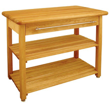 Load image into Gallery viewer, Contemporary Natural Kitchen Table w/ Thick Butcher Block Top - Kitchen Furniture Company