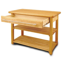 Load image into Gallery viewer, Contemporary Natural Kitchen Table w/ Thick Butcher Block Top - Kitchen Furniture Company