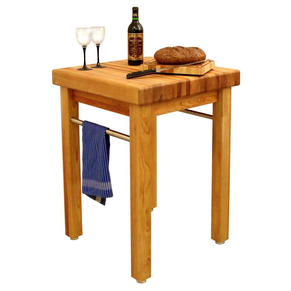 Butcher Block Kitchen Island Food Prep Station Solid Birch Wood 1925 - Kitchen Furniture Company