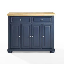 Load image into Gallery viewer, Madison Navy Kitchen Island w/ Butcher Block Countertop Prep Station KF30031ANV - Kitchen Furniture Company