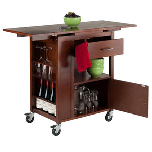 Mobile Kitchen Work Space w/ Professional Grade Casters Wine Storage WS-94643 - Kitchen Furniture Company
