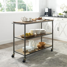 Load image into Gallery viewer, Industrial Oak Farmhouse Kitchen Serving Cart w/ Sturdy Casters 3022-WO - Kitchen Furniture Company