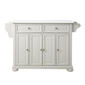 Traditional White Full Size Kitchen Island/Cart with Granite Top 30005AWH - Kitchen Furniture Company