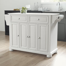 Load image into Gallery viewer, Traditional White Full Size Kitchen Island/Cart with Granite Top 30005AWH - Kitchen Furniture Company