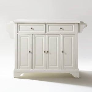 Lafayette White Full Size Kitchen Island/Cart with Granite Top - Kitchen Furniture Company