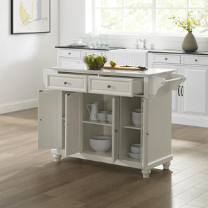 Cambridge White With Granite Top Full Size Kitchen Island - Kitchen Furniture Company
