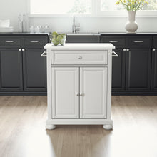 Load image into Gallery viewer, Alexandria White Portable Kitchen Island/Cart with Granite Top - Kitchen Furniture Company