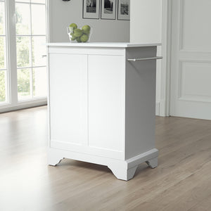 Lafayette White Portable Kitchen Island/Cart with Granite Top - Kitchen Furniture Company