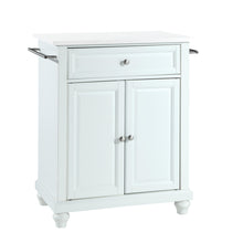 Load image into Gallery viewer, Cambridge White Portable Kitchen Island with White Granite Top - Kitchen Furniture Company