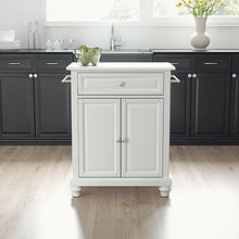 Load image into Gallery viewer, Cambridge White Portable Kitchen Island with White Granite Top - Kitchen Furniture Company