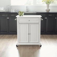Load image into Gallery viewer, White Portable Kitchen Cart with Granite Top Sturdy Casters - Kitchen Furniture Company