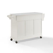 Load image into Gallery viewer, Full Size White Kitchen Cart with White Granite Top Sturdy Casters - Kitchen Furniture Company
